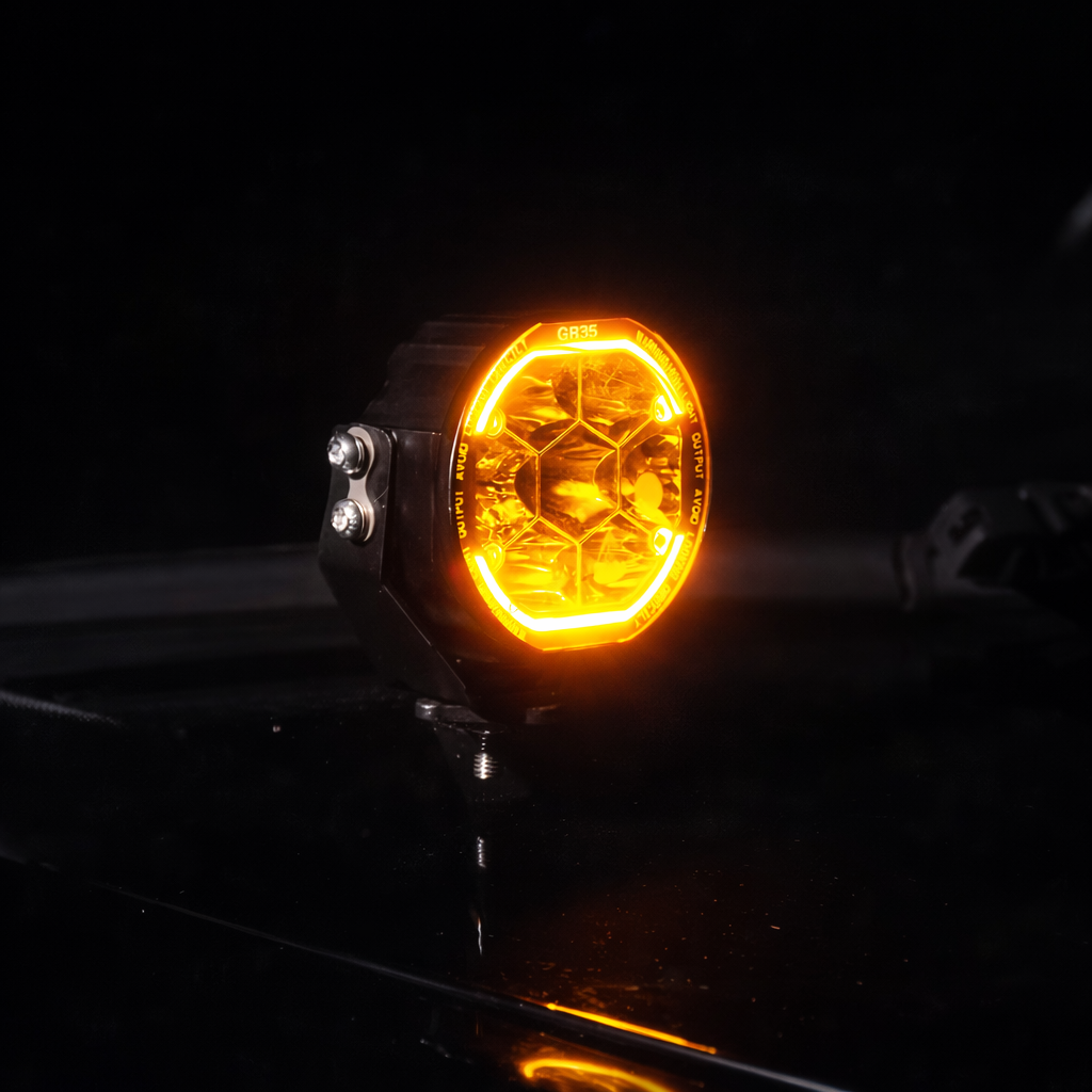 35W 3.5″ Heavy Duty LED Driving & Work Lights (Pair) White & Amber for Off-Road, 4x4 & Work Trucks