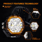 35W 3.5″ Heavy Duty LED Driving & Work Lights (Pair) White & Amber for Off-Road, 4x4 & Work Trucks