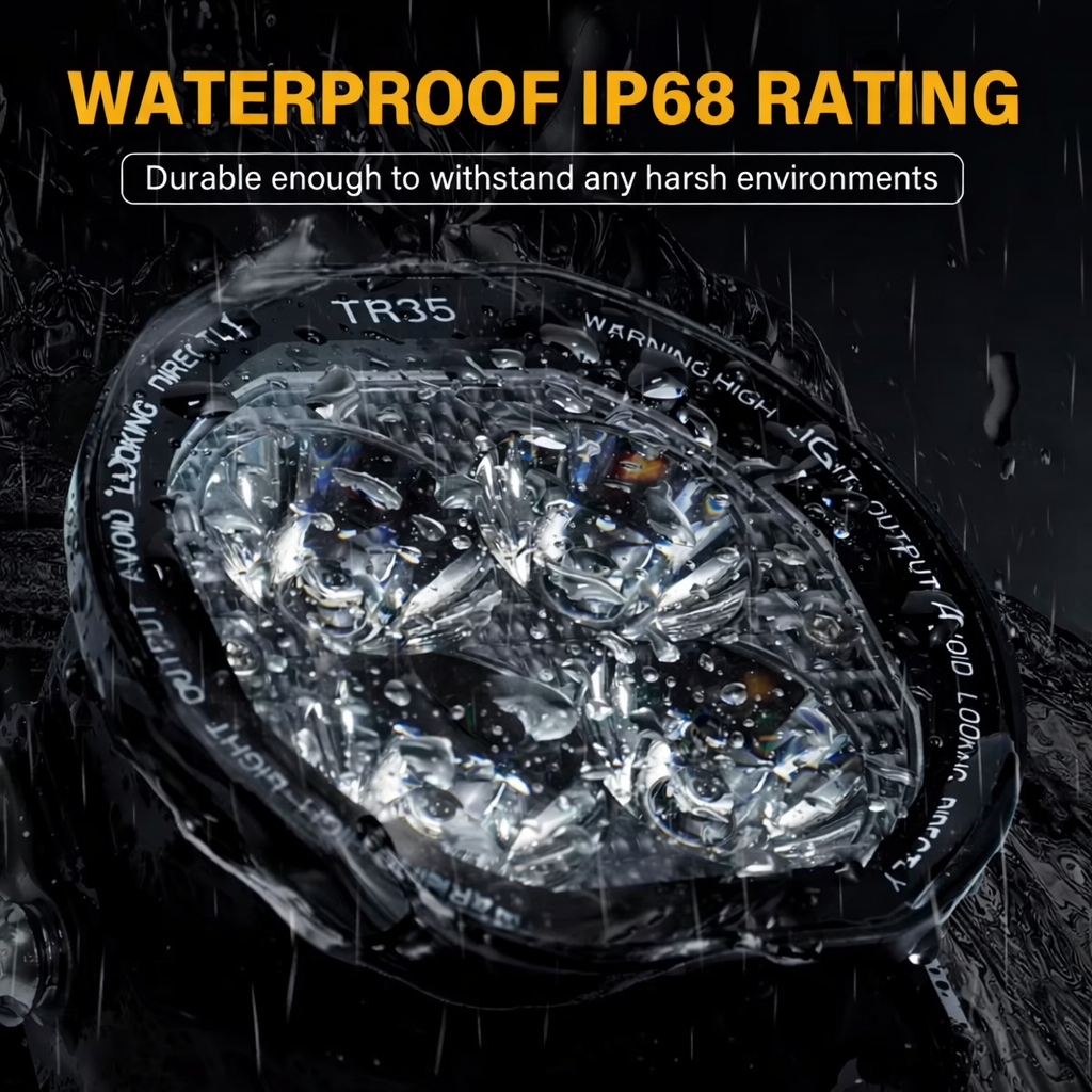 3.5″ White Waterproof LED Fog & Driving Lights (Pair) – Auxiliary Off-Road Lighting